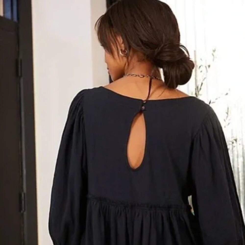 Free People Beyond Obsessed Black Romper - Picture 2 of 9